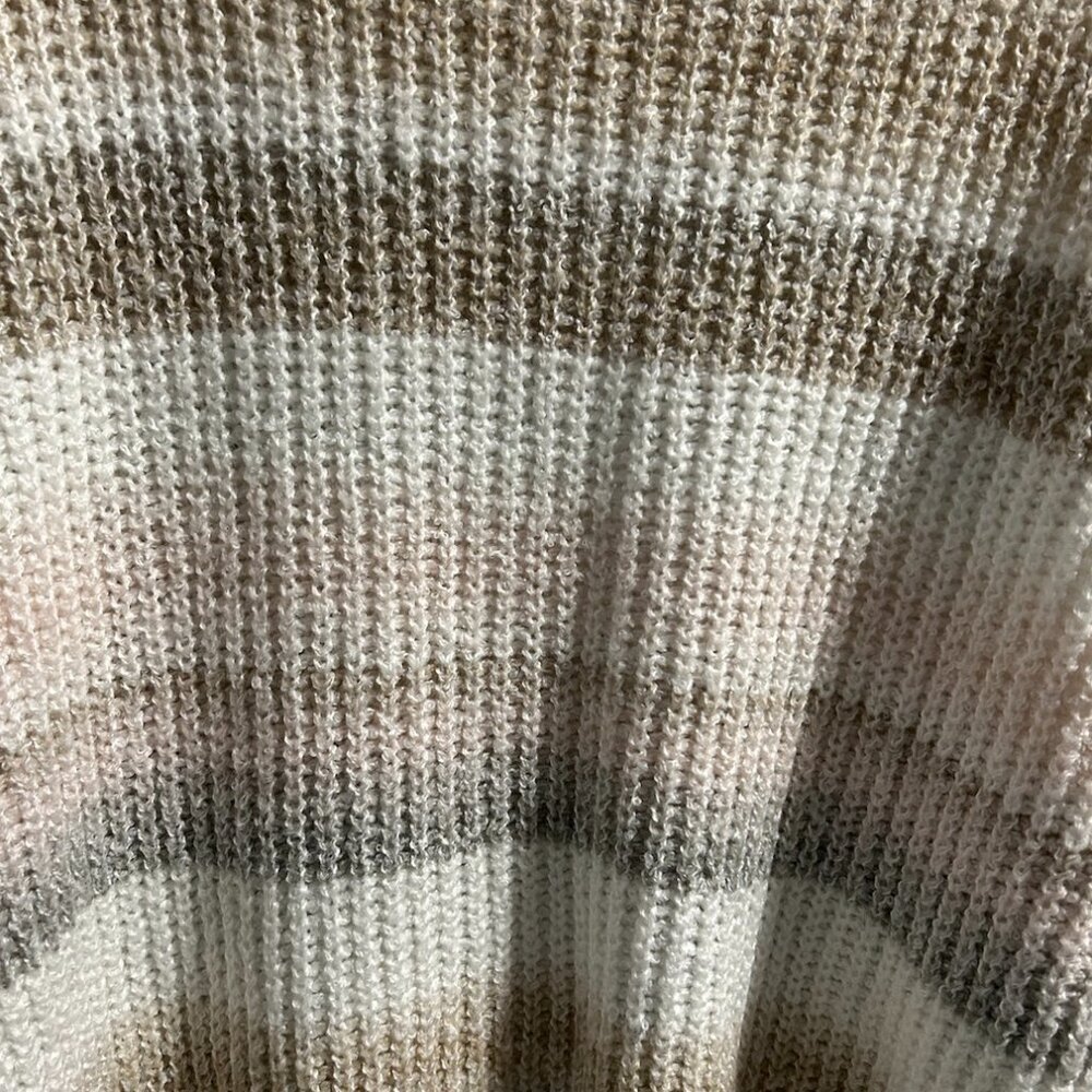 Ady P Striped Knit Sweater Scoop Neckline Women's Size L - Picture 7 of 9